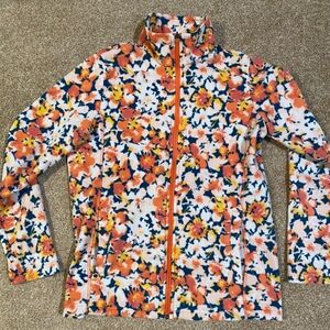 Lands' End Multicolor Floral Fleece Jacket